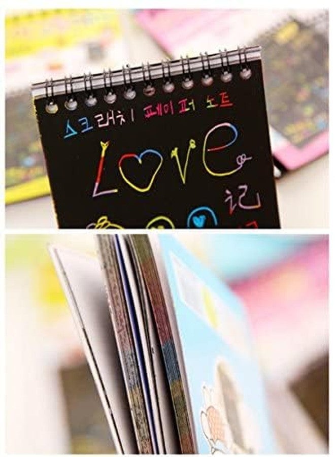 PRIMEFAIR Scratch Art Notebook Kids Rainbow Colorful Scratch Art Kit Drawing Painting Paper Notebook with Drawing Stick Gift (Pack of 3) - Image 3